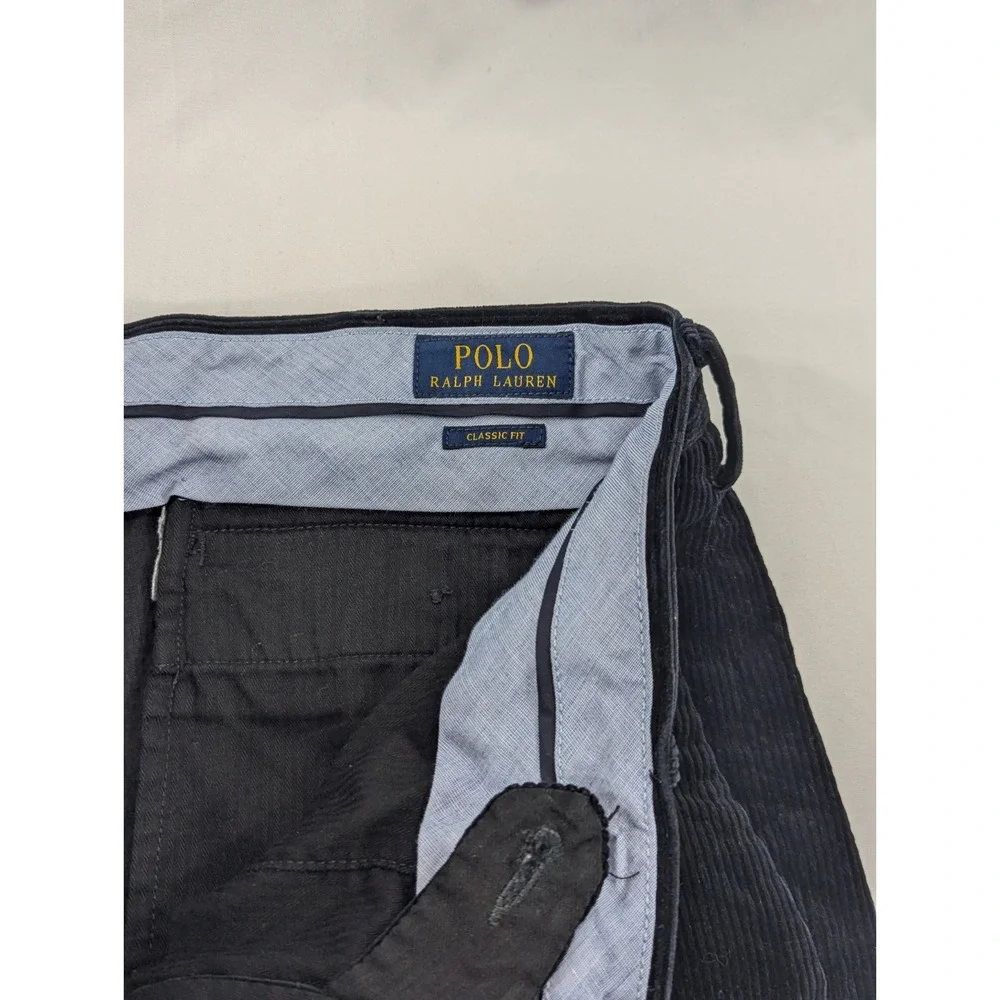 Vtg Polo‎ Ralph Lauren Pants 36X28 (36x30 Tag)  Black Corduroy Classic Fit EUC